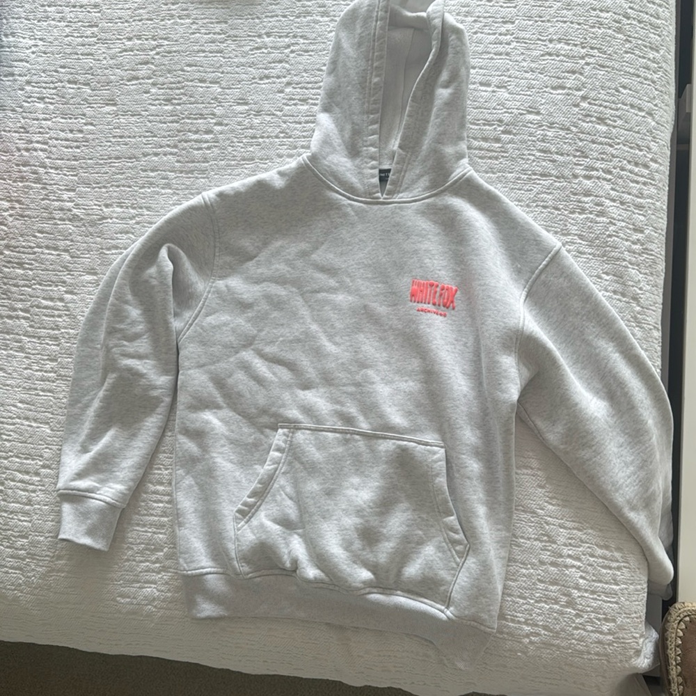 Barely worn white fox hoodie size s/m